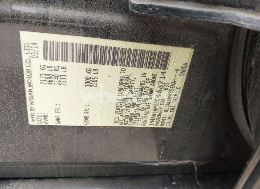 Photo 9 of 2014 Nissan Maxima 3.5 SV (VIN 1N4AA5AP1EC468714)