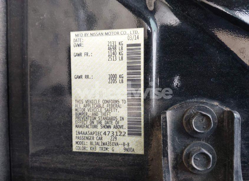 Photo 9 of 2014 Nissan Maxima 3.5 SV (VIN 1N4AA5AP1EC473122)