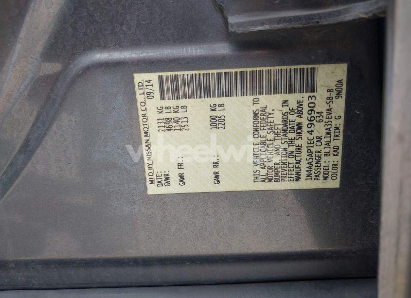 Photo 9 of 2014 Nissan Maxima 3.5 SV (VIN 1N4AA5AP1EC496903)