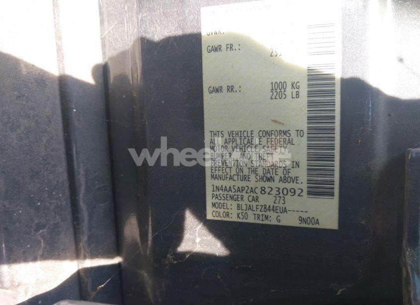 Photo 9 of 2010 Nissan Maxima 3.5 SV (VIN 1N4AA5AP2AC823092)