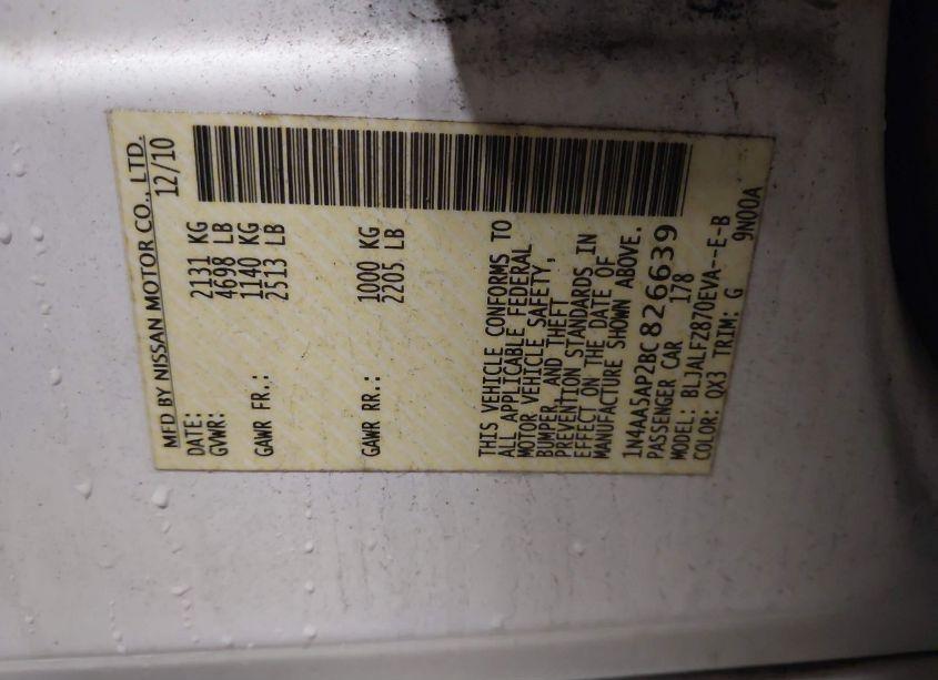 Photo 9 of 2011 Nissan Maxima 3.5 SV (VIN 1N4AA5AP2BC826639)