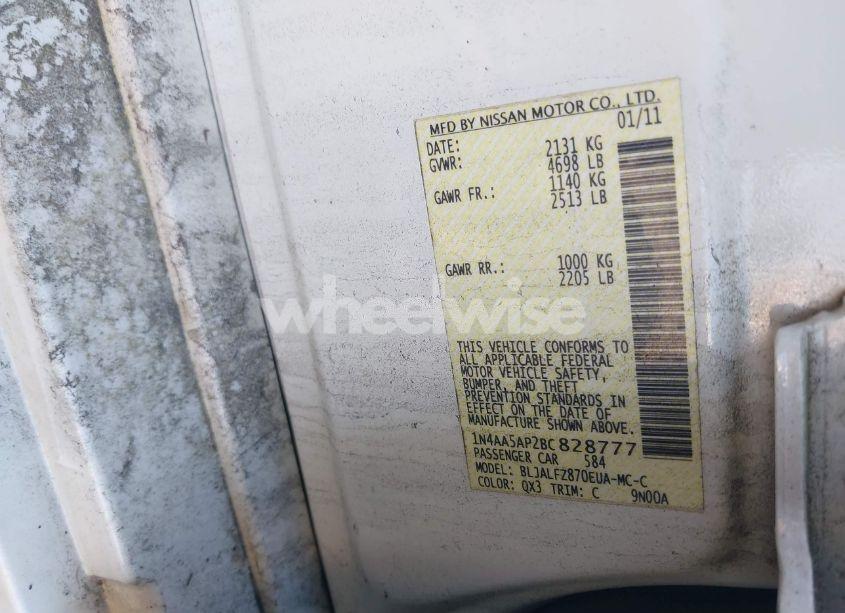 Photo 9 of 2011 Nissan Maxima 3.5 SV (VIN 1N4AA5AP2BC828777)