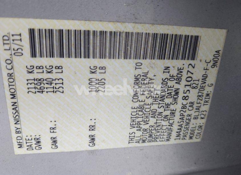 Photo 9 of 2011 Nissan Maxima 3.5 SV (VIN 1N4AA5AP2BC851072)