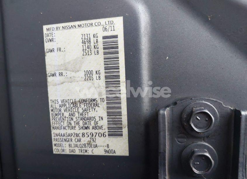 Photo 9 of 2011 Nissan Maxima 3.5 S (VIN 1N4AA5AP2BC859706)