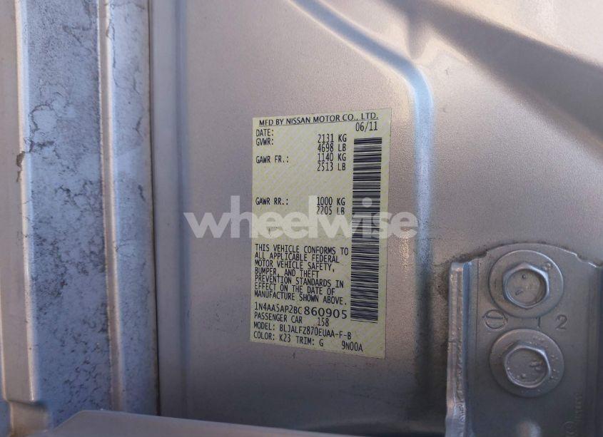 Photo 9 of 2011 Nissan Maxima 3.5 SV (VIN 1N4AA5AP2BC860905)