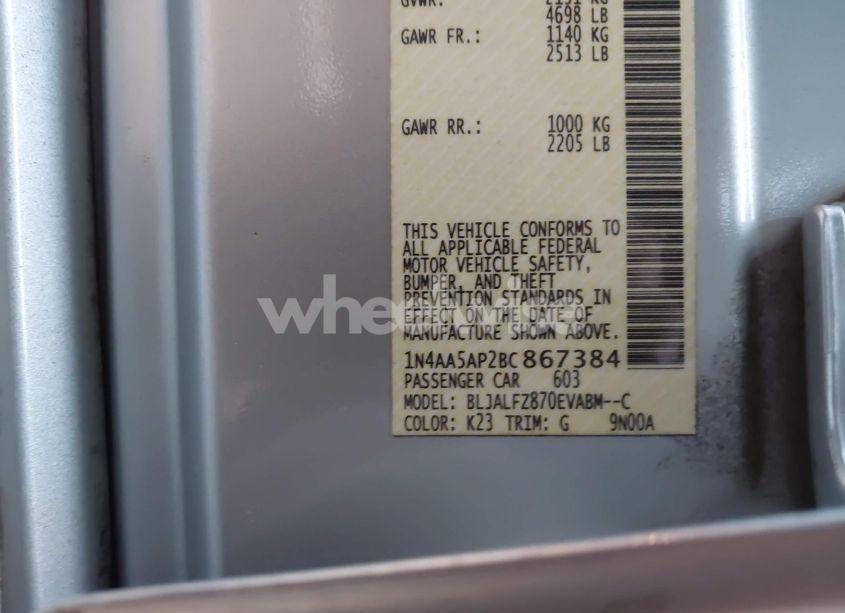 Photo 9 of 2011 Nissan Maxima 3.5 SV (VIN 1N4AA5AP2BC867384)