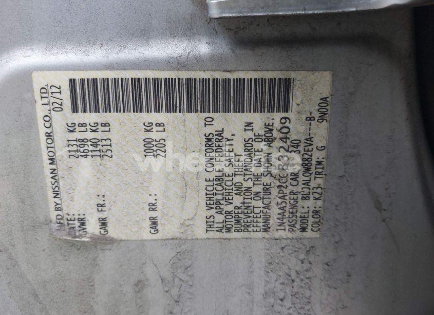 Photo 9 of 2012 Nissan Maxima 3.5 S (VIN 1N4AA5AP2CC832409)