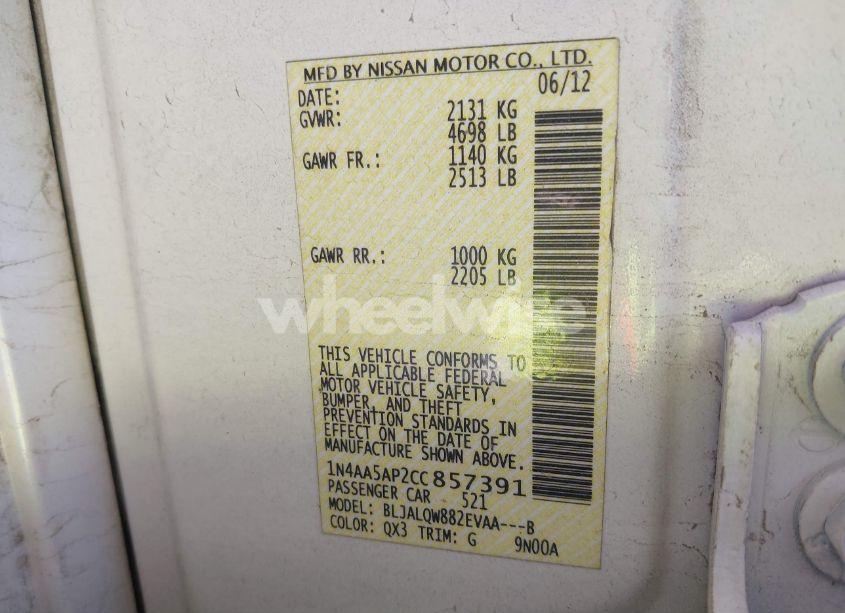 Photo 9 of 2012 Nissan Maxima 3.5 S (VIN 1N4AA5AP2CC857391)