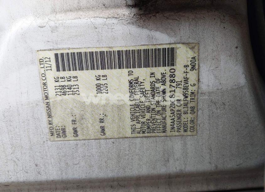 Photo 9 of 2013 Nissan Maxima 3.5 SV (VIN 1N4AA5AP2DC817880)