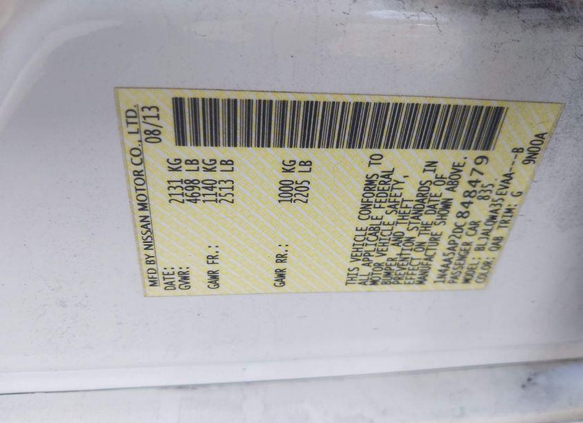 Photo 9 of 2013 Nissan Maxima 3.5 S (VIN 1N4AA5AP2DC848479)