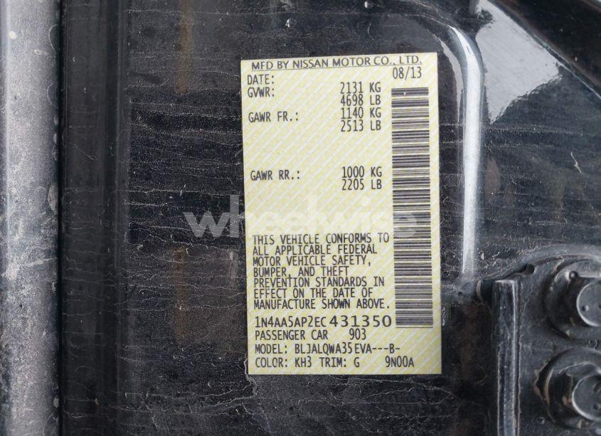 Photo 9 of 2014 Nissan Maxima 3.5 S (VIN 1N4AA5AP2EC431350)