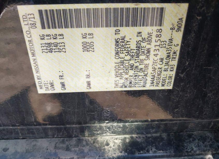 Photo 9 of 2014 Nissan Maxima 3.5 S (VIN 1N4AA5AP2EC431588)