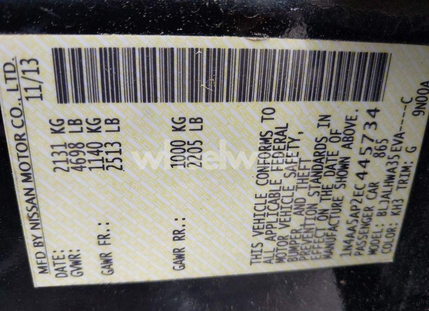 Photo 9 of 2014 Nissan Maxima 3.5 SV (VIN 1N4AA5AP2EC445734)