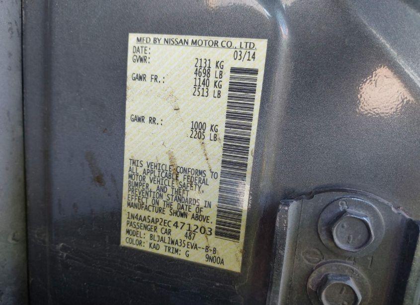 Photo 9 of 2014 Nissan Maxima 3.5 SV (VIN 1N4AA5AP2EC471203)