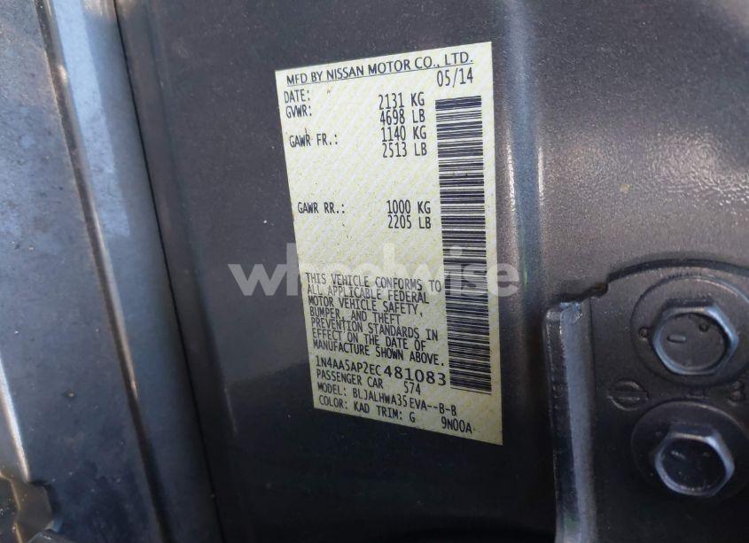 Photo 9 of 2014 Nissan Maxima 3.5 SV (VIN 1N4AA5AP2EC481083)