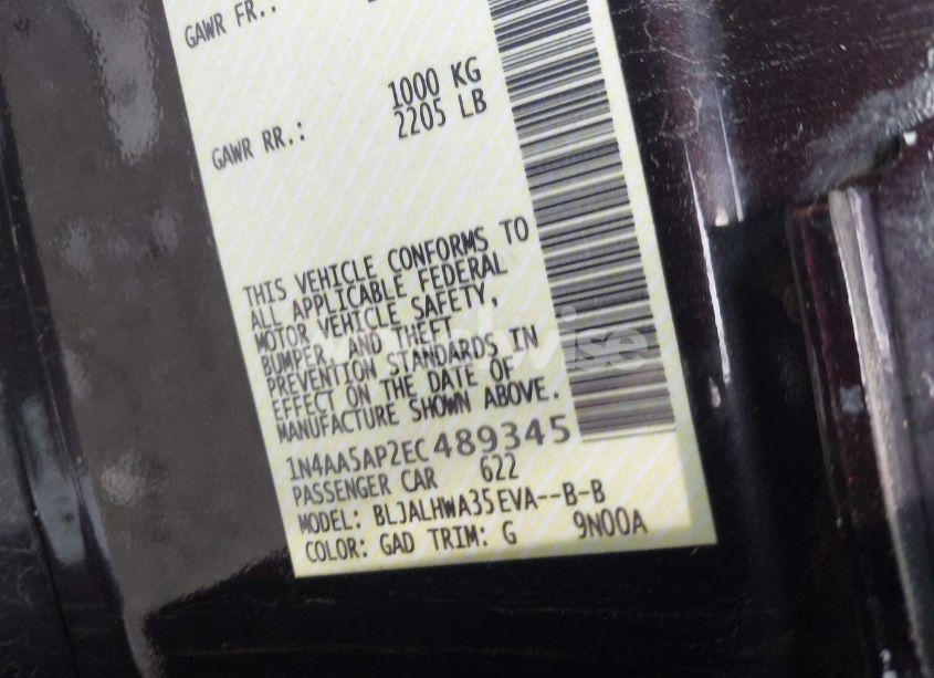 Photo 9 of 2014 Nissan Maxima 3.5 SV (VIN 1N4AA5AP2EC489345)