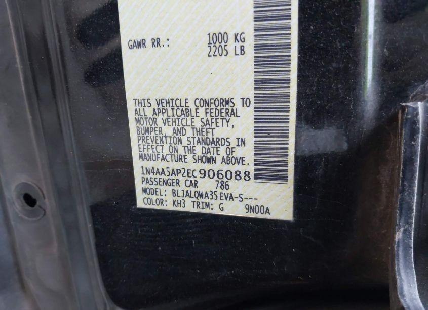 Photo 9 of 2014 Nissan Maxima 3.5 S (VIN 1N4AA5AP2EC906088)