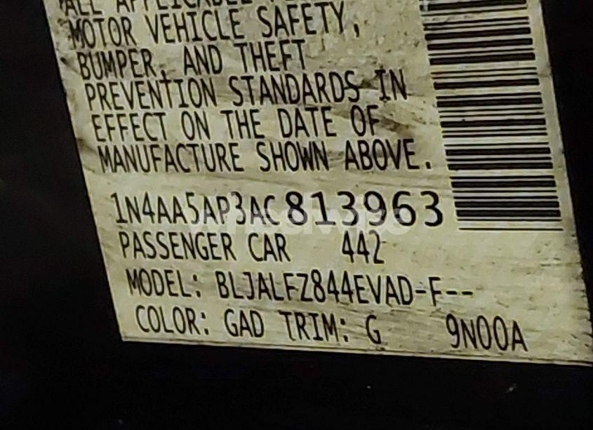 Photo 9 of 2010 Nissan Maxima 3.5 SV (VIN 1N4AA5AP3AC813963)