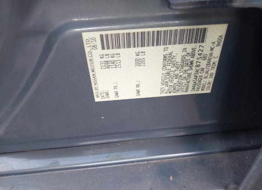 Photo 9 of 2010 Nissan Maxima 3.5 SV (VIN 1N4AA5AP3AC875427)