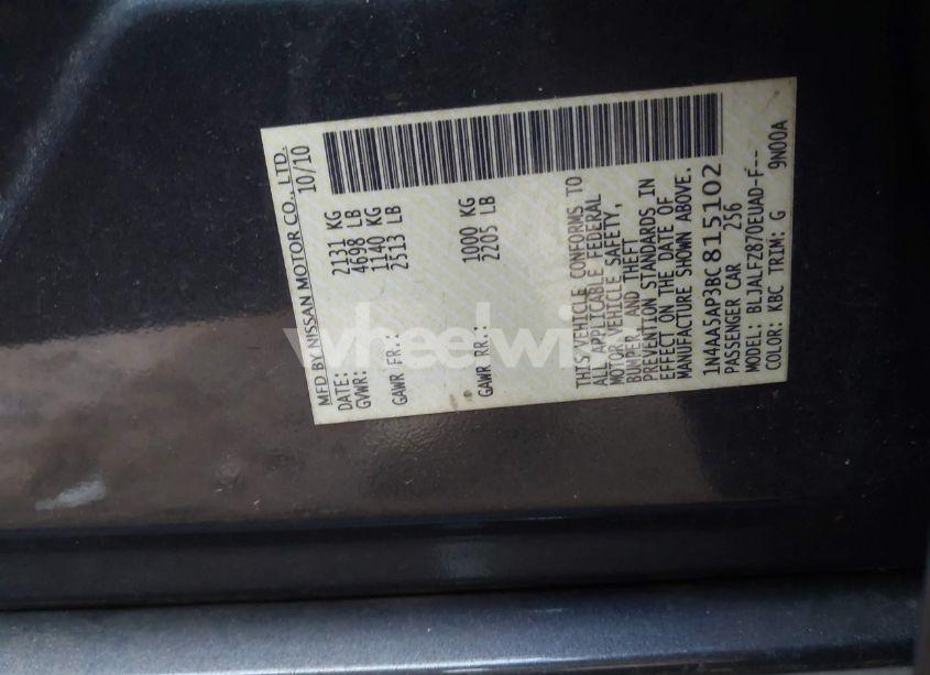 Photo 9 of 2011 Nissan Maxima 3.5 SV (VIN 1N4AA5AP3BC815102)