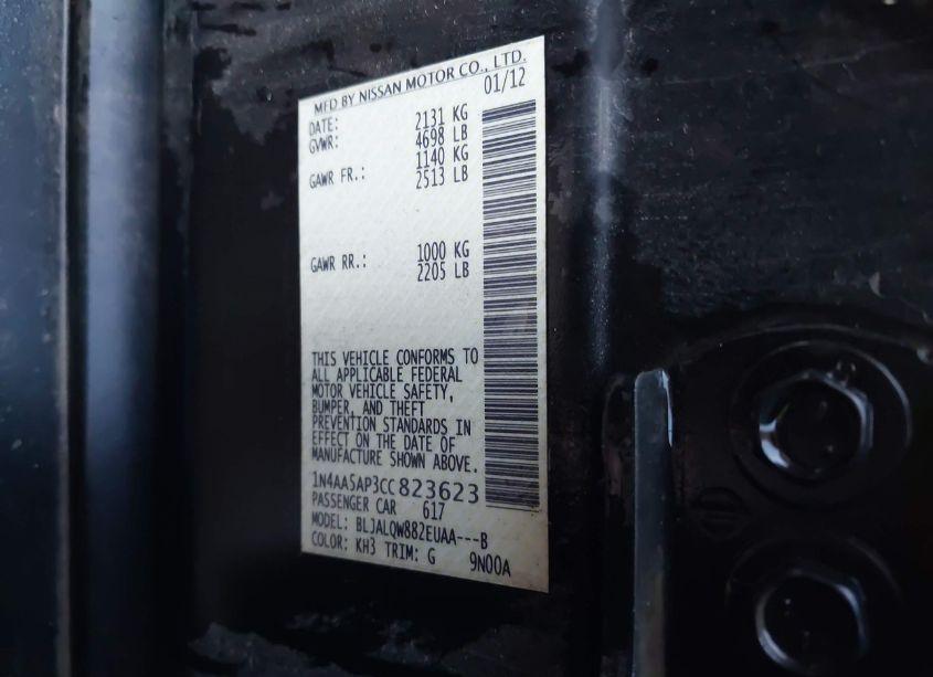 Photo 9 of 2012 Nissan Maxima 3.5 S (VIN 1N4AA5AP3CC823623)