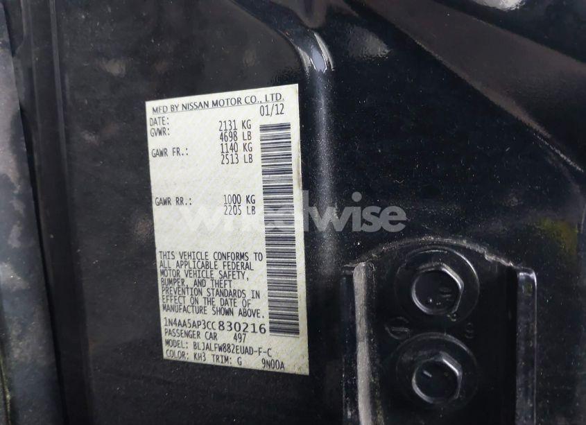 Photo 9 of 2012 Nissan Maxima 3.5 SV (VIN 1N4AA5AP3CC830216)