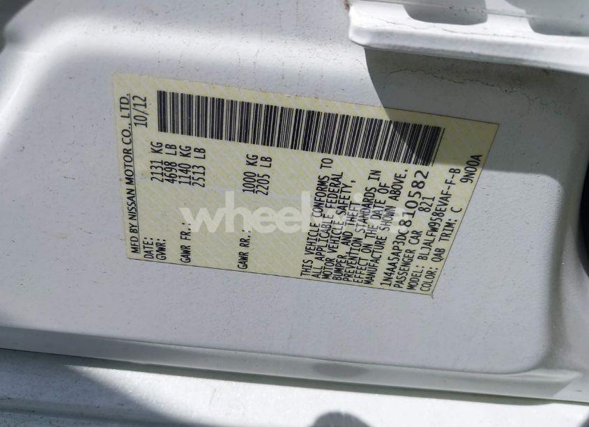 Photo 9 of 2013 Nissan Maxima 3.5 SV (VIN 1N4AA5AP3DC810582)