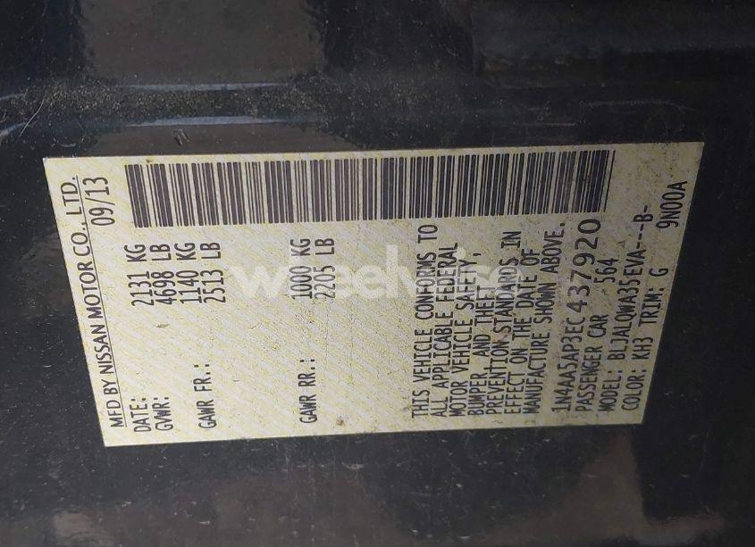 Photo 9 of 2014 Nissan Maxima 3.5 S (VIN 1N4AA5AP3EC437920)