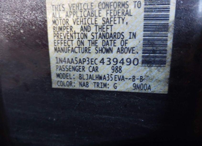 Photo 9 of 2014 Nissan Maxima 3.5 SV (VIN 1N4AA5AP3EC439490)