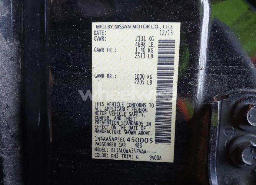 Photo 9 of 2014 Nissan Maxima 3.5 S (VIN 1N4AA5AP3EC450005)