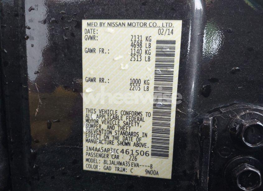 Photo 9 of 2014 Nissan Maxima 3.5 SV (VIN 1N4AA5AP3EC461506)