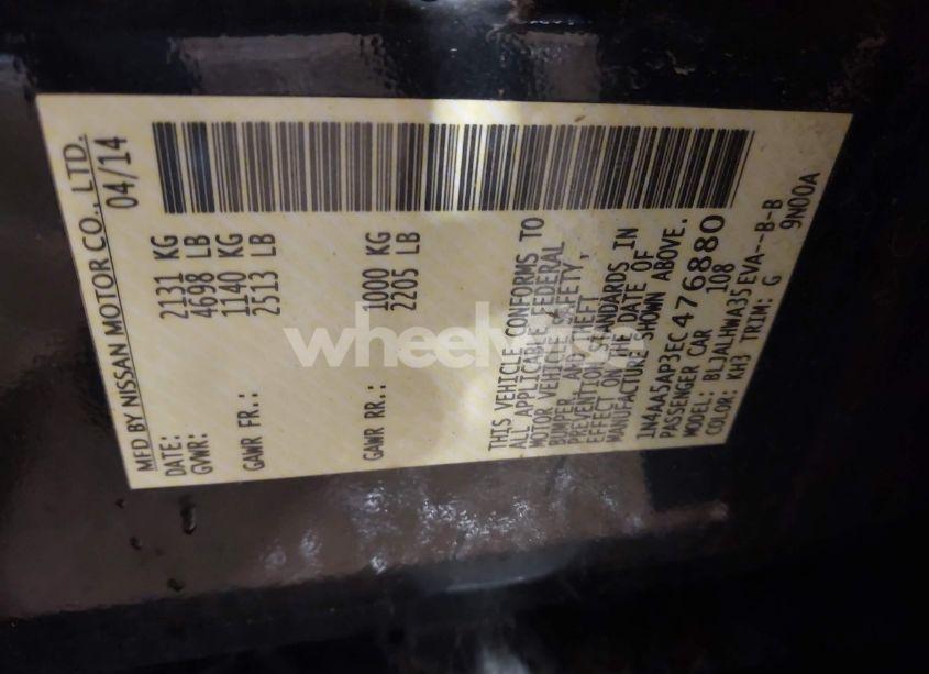 Photo 9 of 2014 Nissan Maxima 3.5 SV (VIN 1N4AA5AP3EC476880)