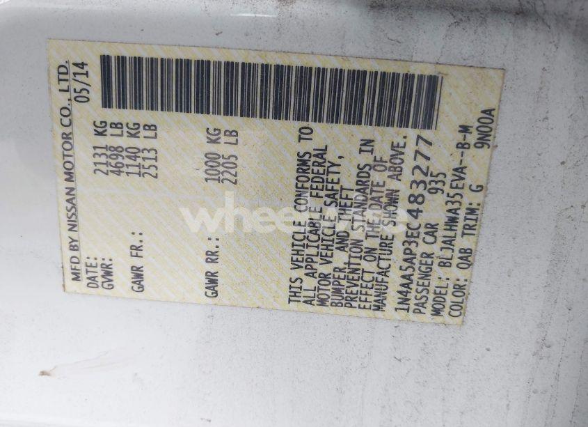 Photo 9 of 2014 Nissan Maxima 3.5 SV (VIN 1N4AA5AP3EC483277)