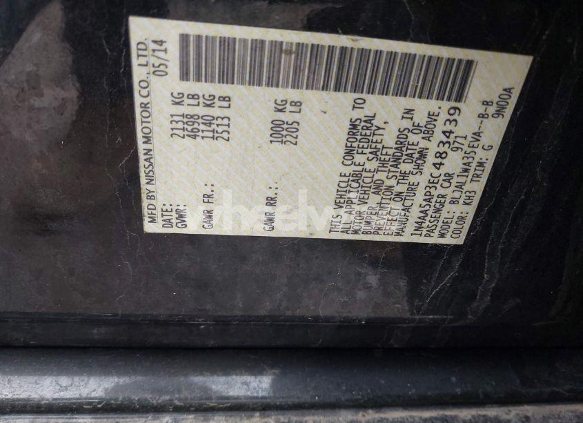 Photo 9 of 2014 Nissan Maxima 3.5 SV (VIN 1N4AA5AP3EC483439)