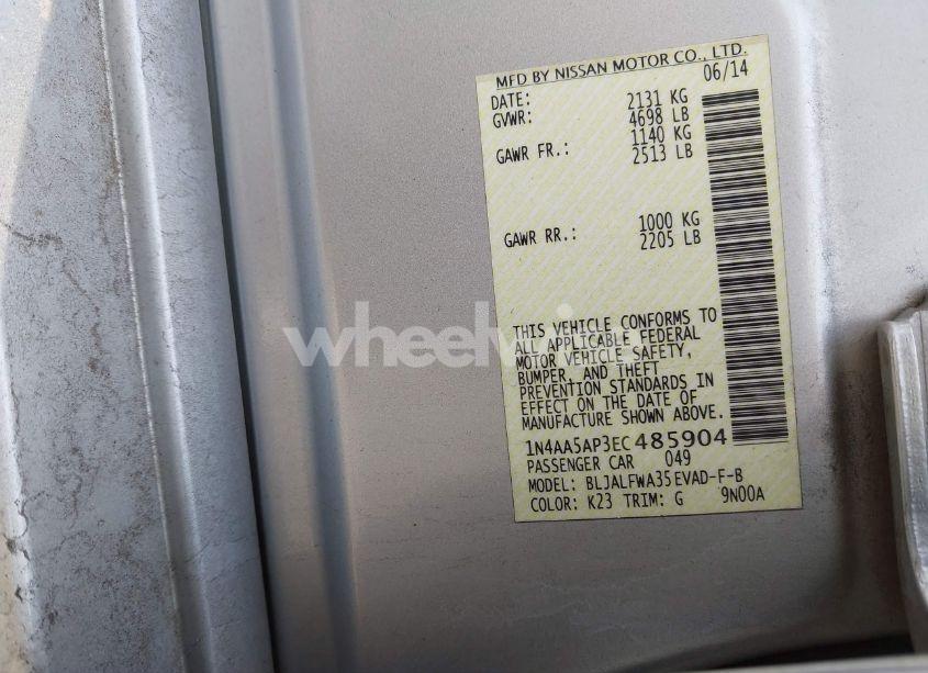 Photo 9 of 2014 Nissan Maxima 3.5 SV (VIN 1N4AA5AP3EC485904)