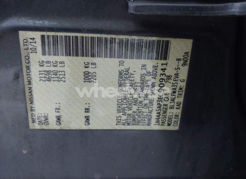 Photo 9 of 2014 Nissan Maxima 3.5 SV (VIN 1N4AA5AP3EC909341)