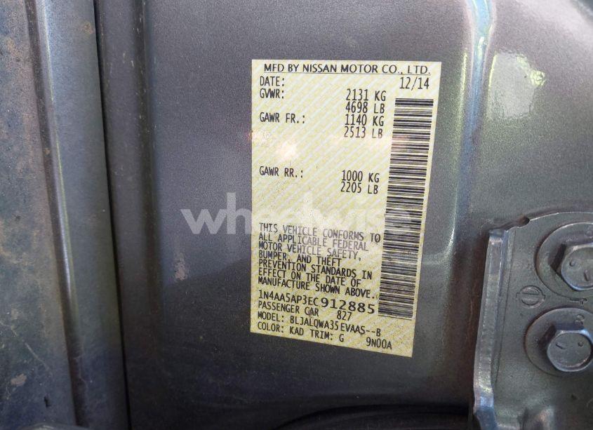 Photo 9 of 2014 Nissan Maxima 3.5 S (VIN 1N4AA5AP3EC912885)