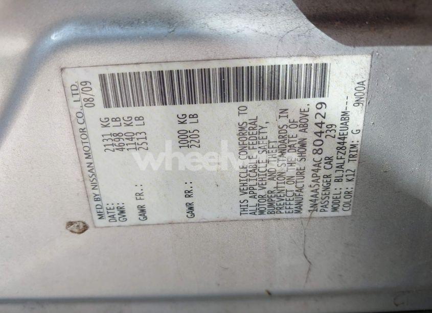 Photo 9 of 2010 Nissan Maxima 3.5 SV W/PREMIUM PKG (VIN 1N4AA5AP4AC804429)