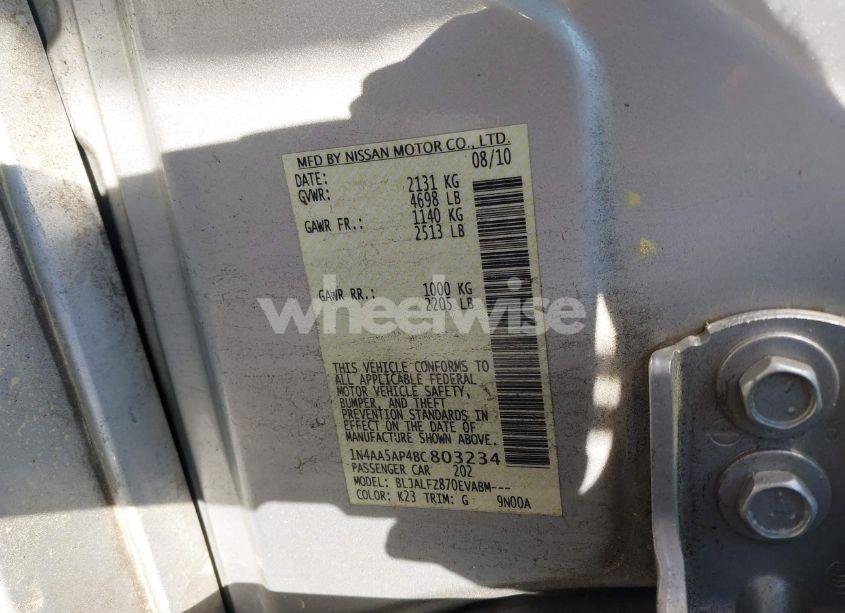 Photo 9 of 2011 Nissan Maxima 3.5 SV (VIN 1N4AA5AP4BC803234)