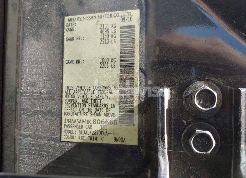 Photo 9 of 2011 Nissan Maxima 3.5 SV (VIN 1N4AA5AP4BC806666)