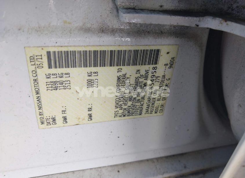 Photo 9 of 2011 Nissan Maxima 3.5 S (VIN 1N4AA5AP4BC854958)