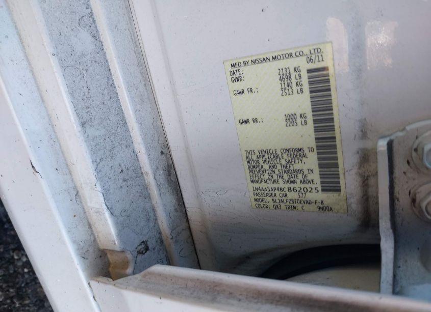 Photo 9 of 2011 Nissan Maxima 3.5 SV (VIN 1N4AA5AP4BC862025)