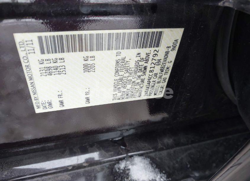 Photo 9 of 2012 Nissan Maxima 3.5 SV (VIN 1N4AA5AP4CC812792)