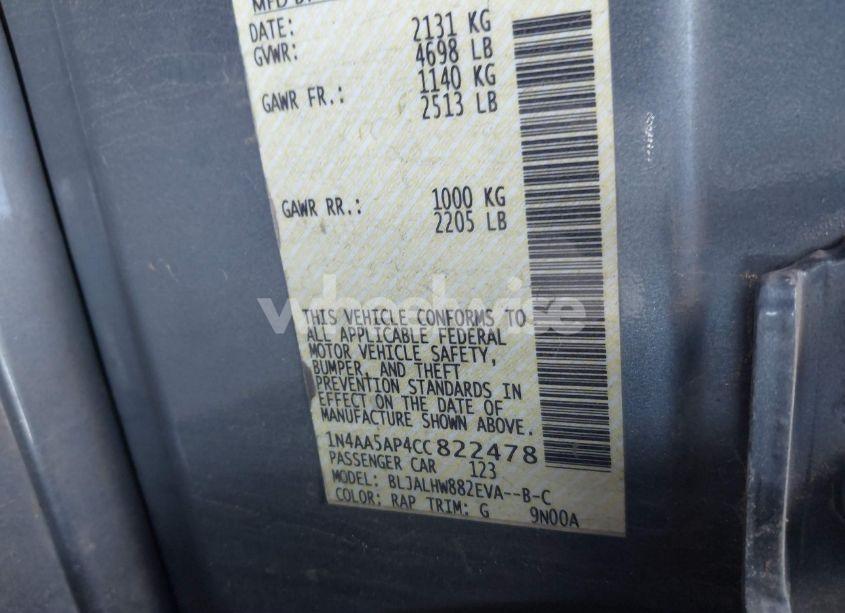 Photo 9 of 2012 Nissan Maxima 3.5 SV (VIN 1N4AA5AP4CC822478)