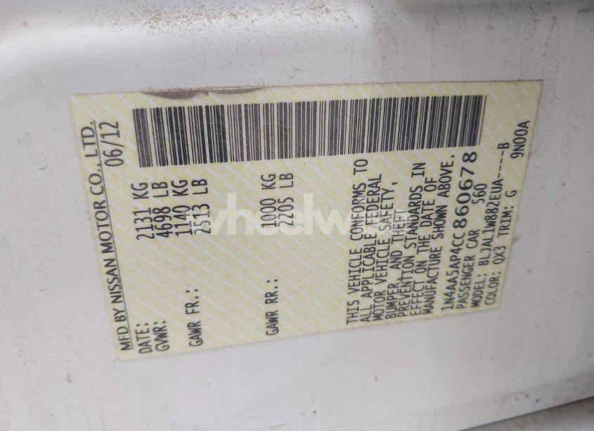 Photo 9 of 2012 Nissan Maxima 3.5 SV (VIN 1N4AA5AP4CC860678)