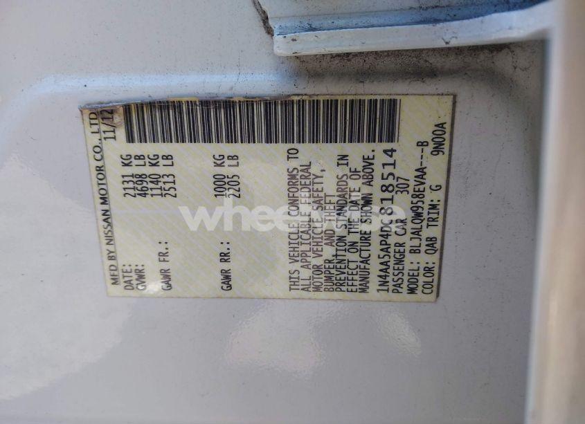 Photo 9 of 2013 Nissan Maxima 3.5 S (VIN 1N4AA5AP4DC818514)