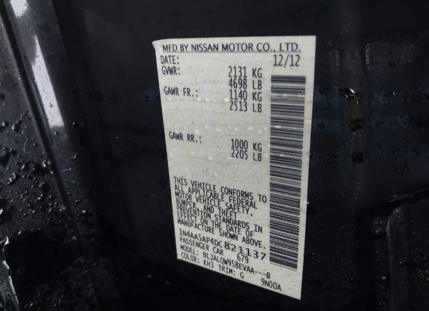 Photo 9 of 2013 Nissan Maxima 3.5 S (VIN 1N4AA5AP4DC821137)