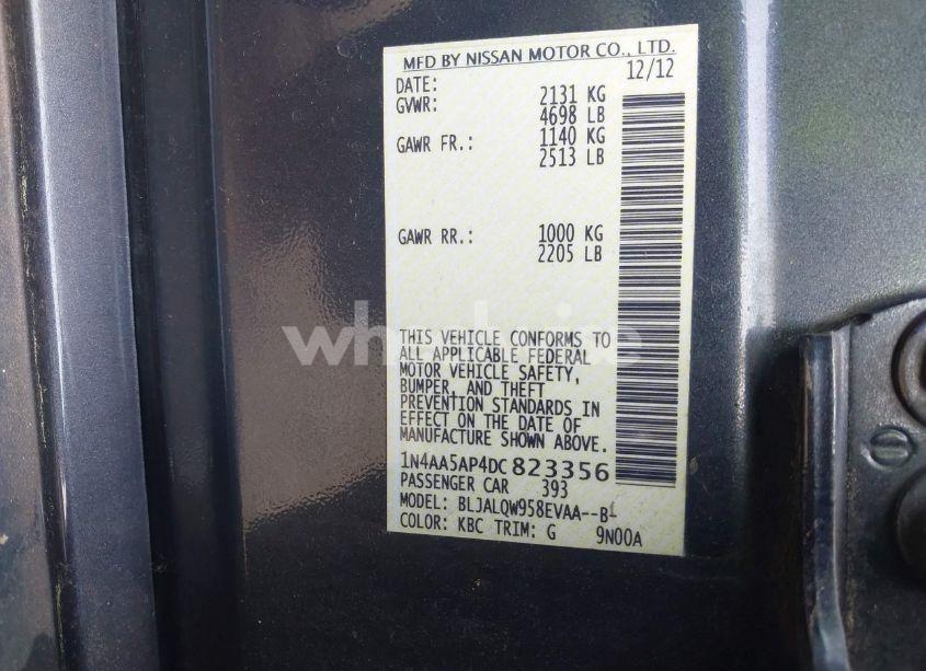 Photo 9 of 2013 Nissan Maxima S/SV (VIN 1N4AA5AP4DC823356)