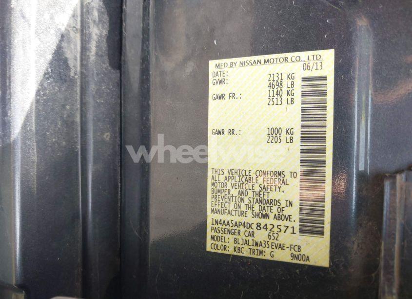 Photo 9 of 2013 Nissan Maxima 3.5 SV (VIN 1N4AA5AP4DC842571)