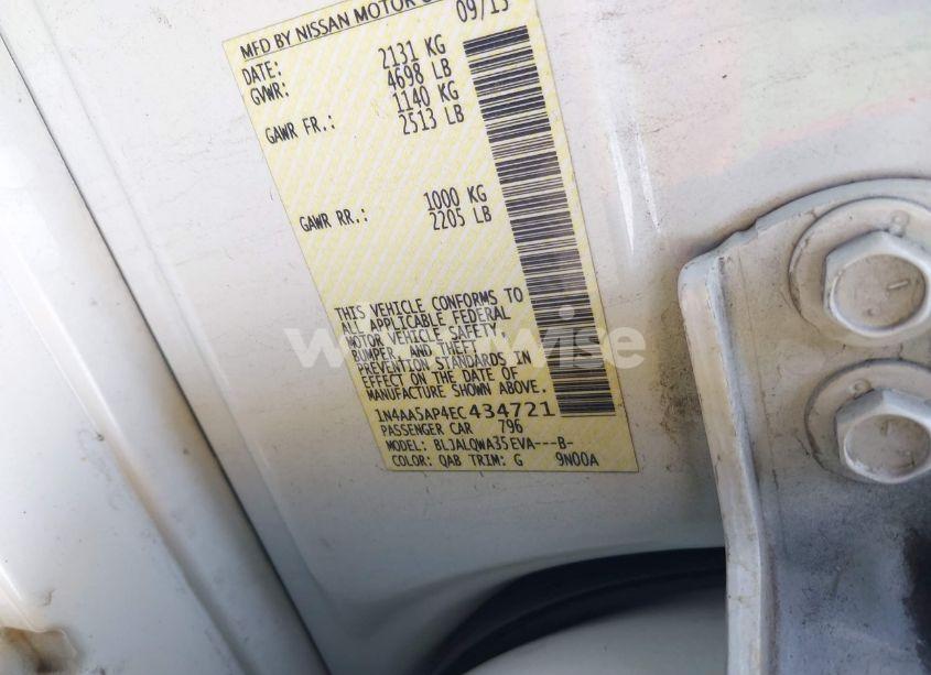 Photo 9 of 2014 Nissan Maxima 3.5 S (VIN 1N4AA5AP4EC434721)